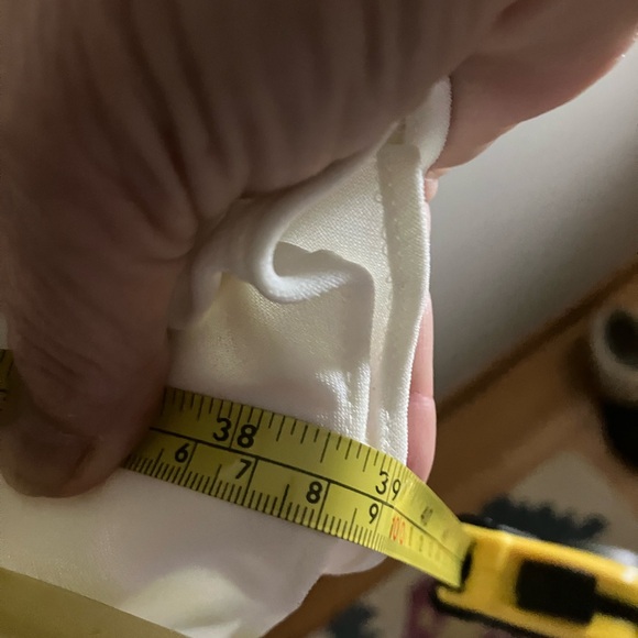 $149 Evan Picone formal cream color illusion neckline & draped back dress Sz 4P - Picture 14 of 15